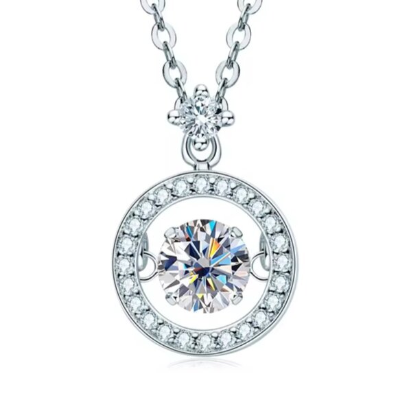 Certified 1ct. t.w. Moissanite Dancing Necklace NEW - Picture 3 of 10